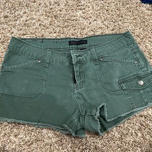 Green shorts low rise